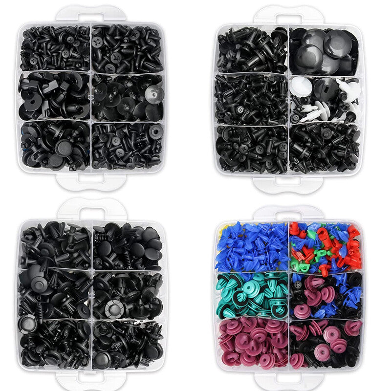 1295-piece pack of car body riveting decorative panels fasteners, clamping mold box with tools