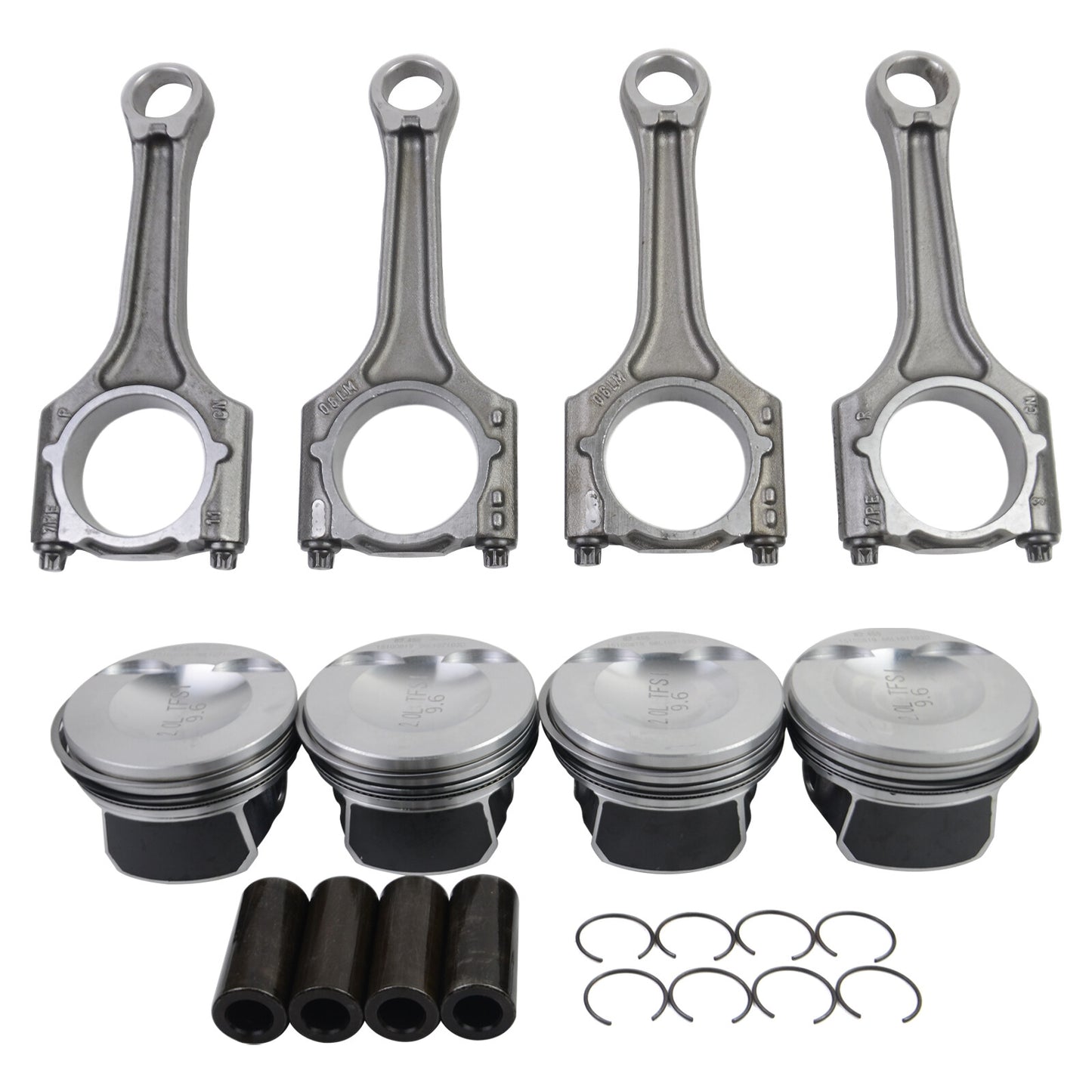 4x Pistons  Connecting Rods Set ¦µ23mm for AUDI A4 Q5 for VW for Jetta 2.0T 06H107065DM