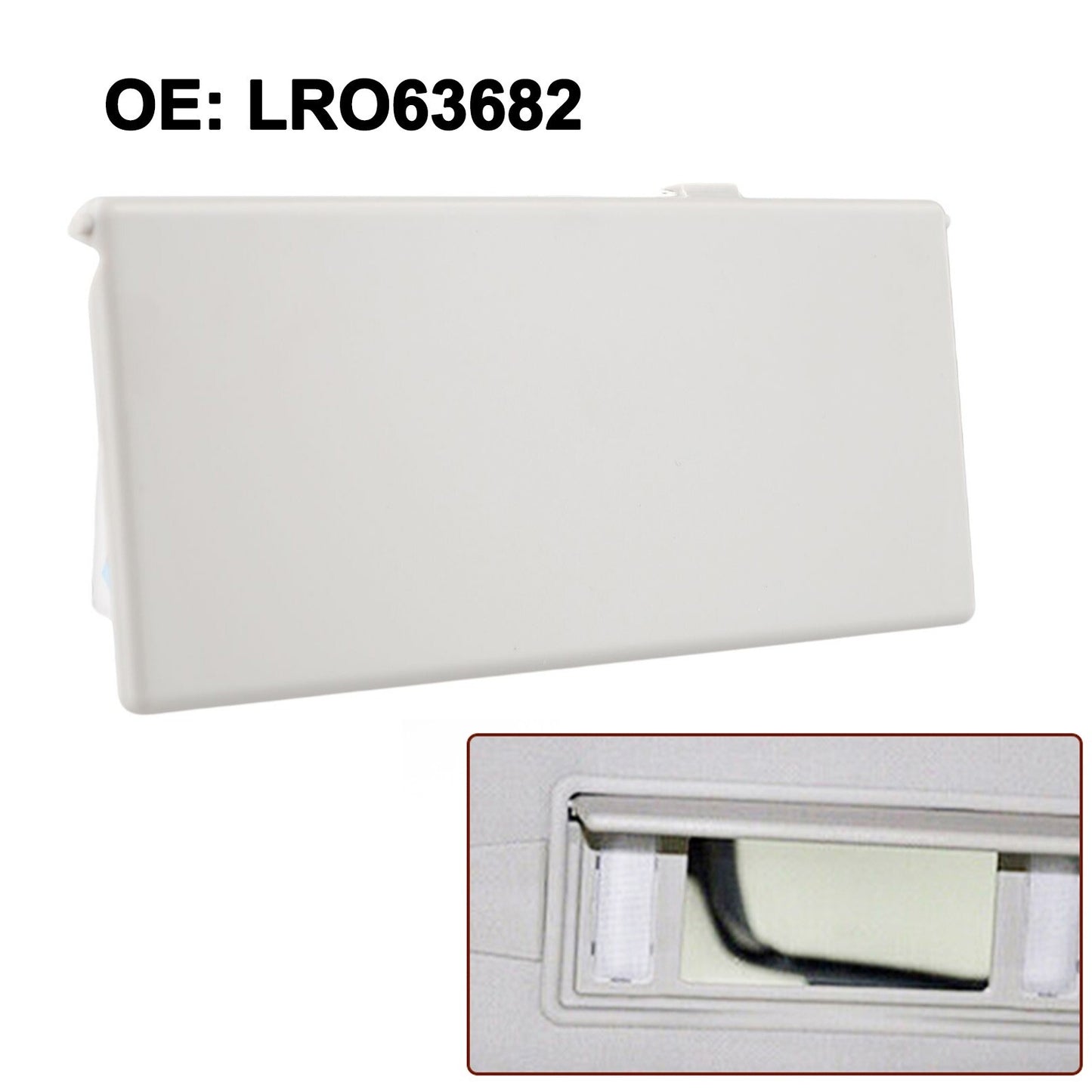 For Sun Visor Vanity Mirror Cover Gray LR063682 Quick Installation