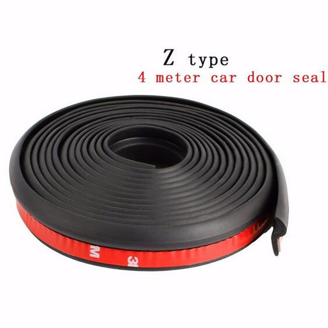 Car Suv Weatherstrip Seal Waterproof 4M Z-shape Door Rubber Seal Strip BLack Pad