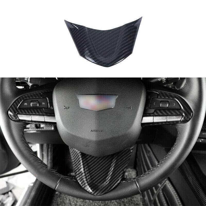 for Cadillac CT4 CT4-V 2020-2023 Carbon Fiber Steering Wheel Sheet Cover Trim