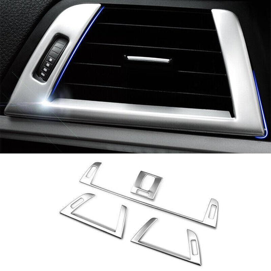 Middle Console Air Outlet Vent Trim for BMW 3 4 Series GT 2013-2019 Silver Steel