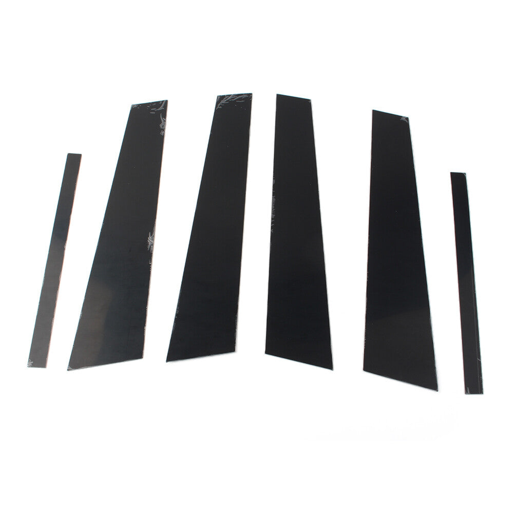 6 Pcs Decoration Cover Trims Bright Black Door Window Pillar Posts for BMW 3