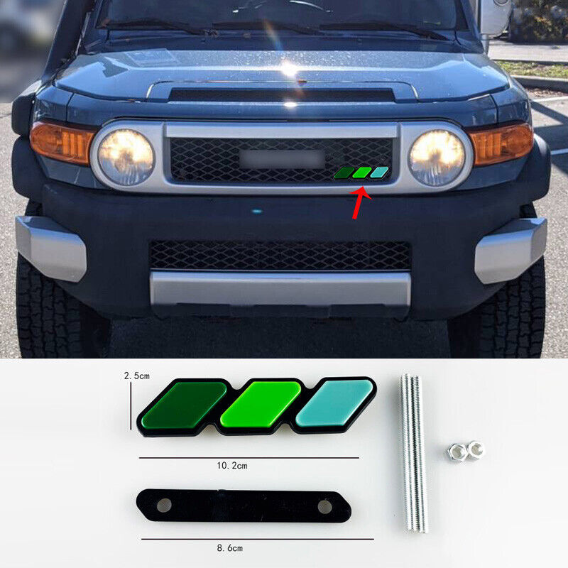 3-Color Front Center Mesh Grille Grill Badge Trim for Toyota FJ Cruiser 2007-14