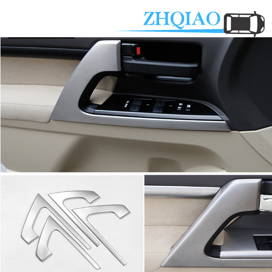 ABS Silver Interior Door Armrest Cover Trim Fits for Toyota for Land Cruiser 2008-2019