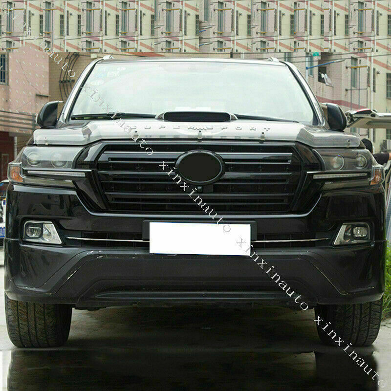 for Land Cruiser LC200 2016-2021 Chrome Car Front Bumper Mesh Lower Trim Strips