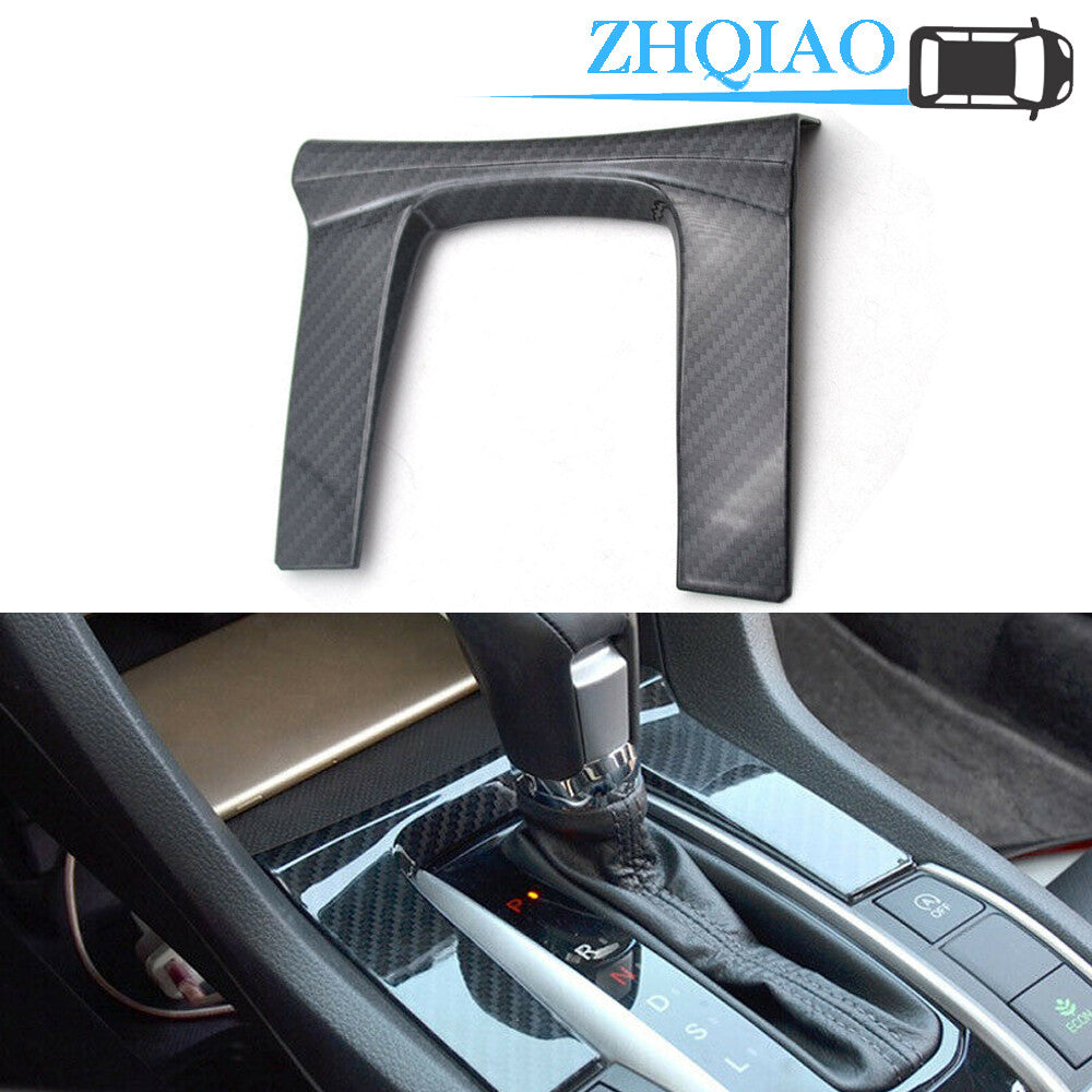 Gear Shift Panel Carbon Fiber Cover Trim Fits for Honda for Civic 16 2017 2018 2019 2020