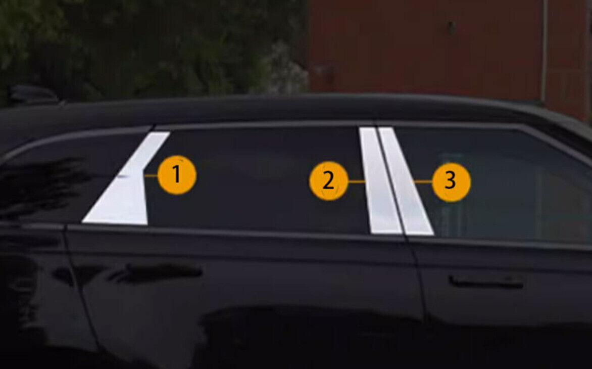 6X For LR for Range Rover Velar 18-23 Chrome Steel Window Bc Pillar Post Cover Trim