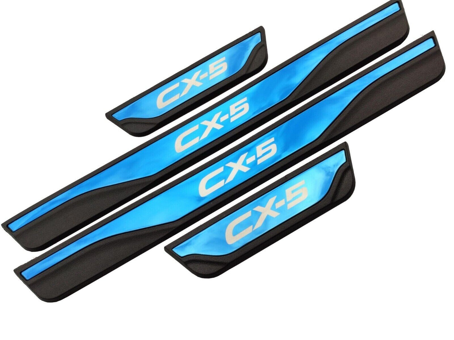 Blue Door Sill Protector Scuff Cover Trims for Mazda CX5 2022 Car Accessories