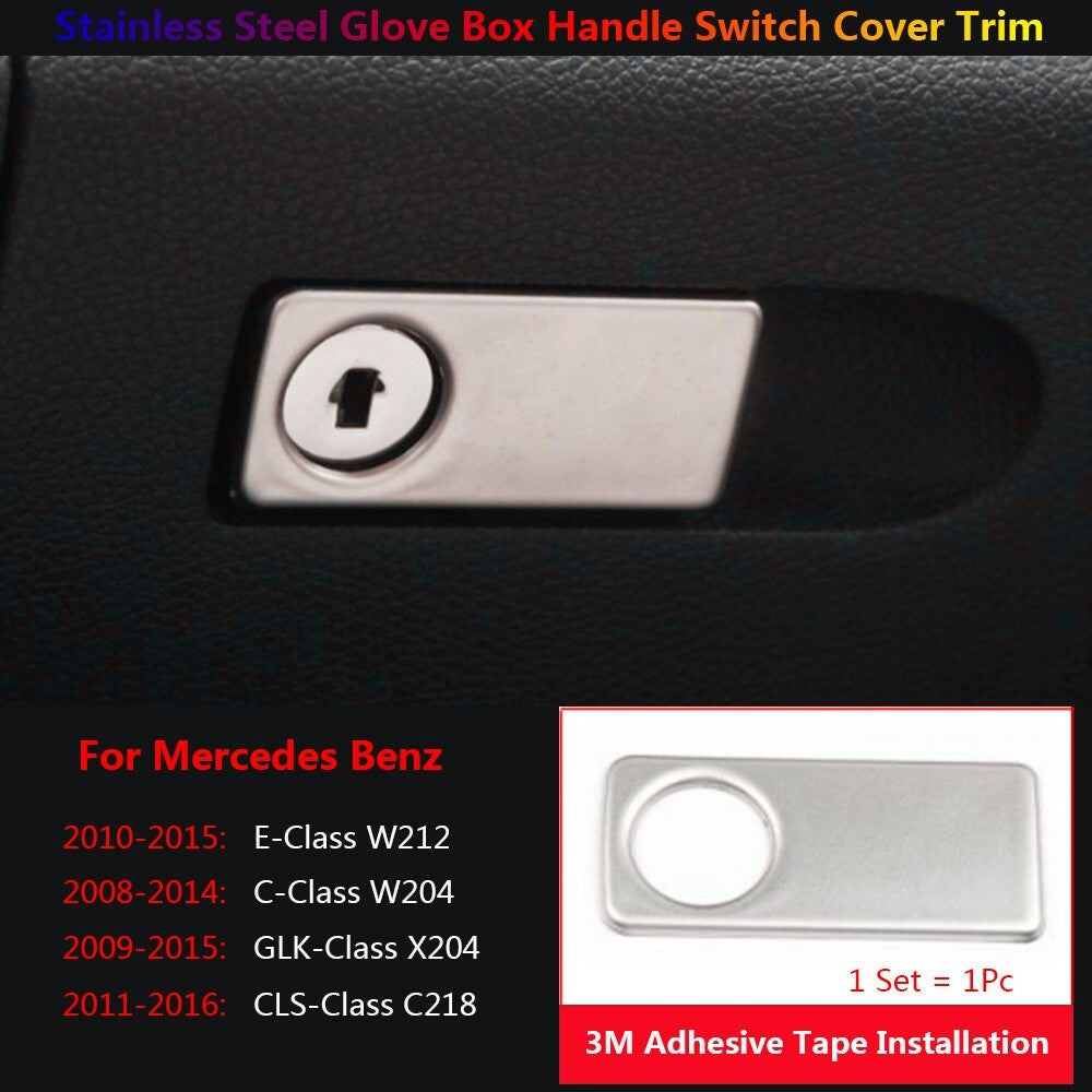 Stainless for Mercedes-Benz W204 W212 C218 X204 Car Glove Box Switch Cover Trim