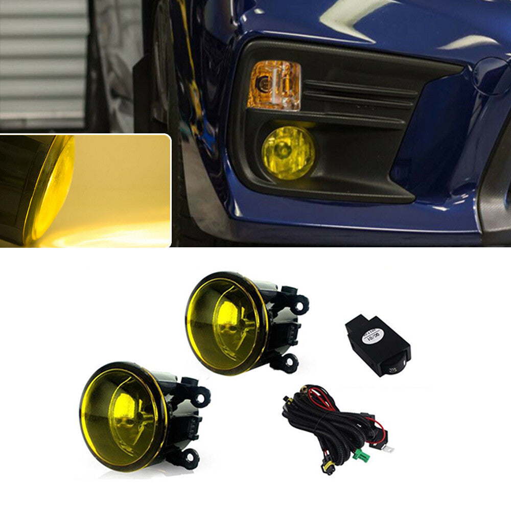 55W Yellow Halogen Fog Light with Bulb and Switch Wiring Kit for 15-17 for Subaru WRX