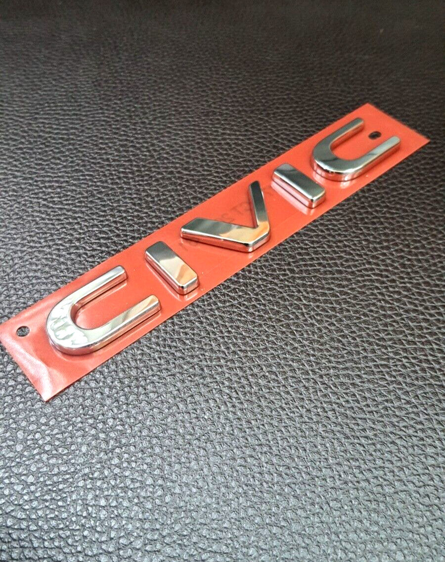 for Civic FE CHRONE logo embroidered badge for rear for Honda for Civic FE 2021-2023.