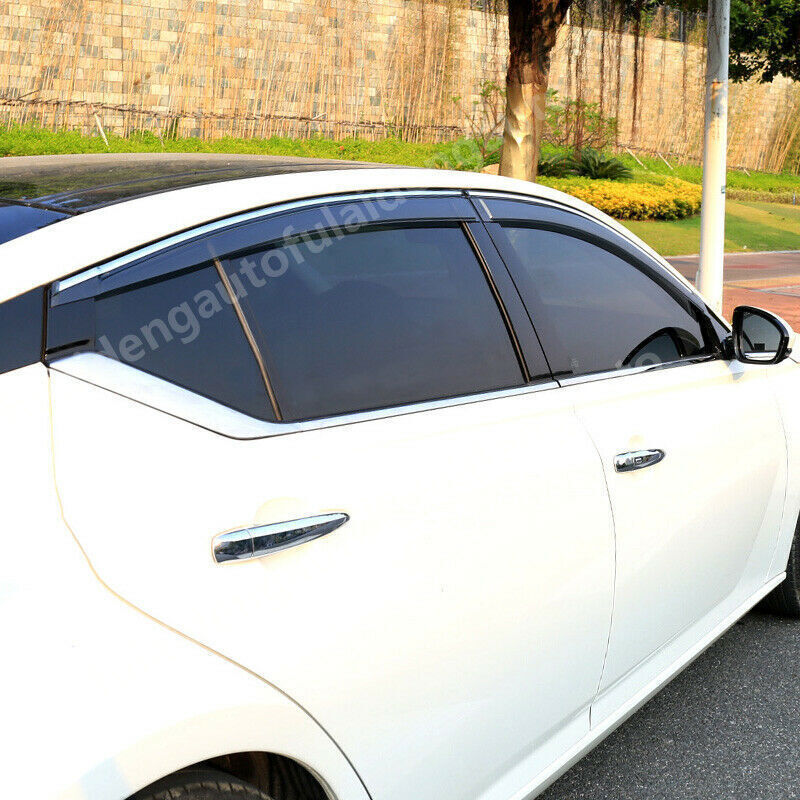 for Nissan Altima/Teana 2019-2024 Black+Window Visor Shades Sun Rain Guard 4pcs