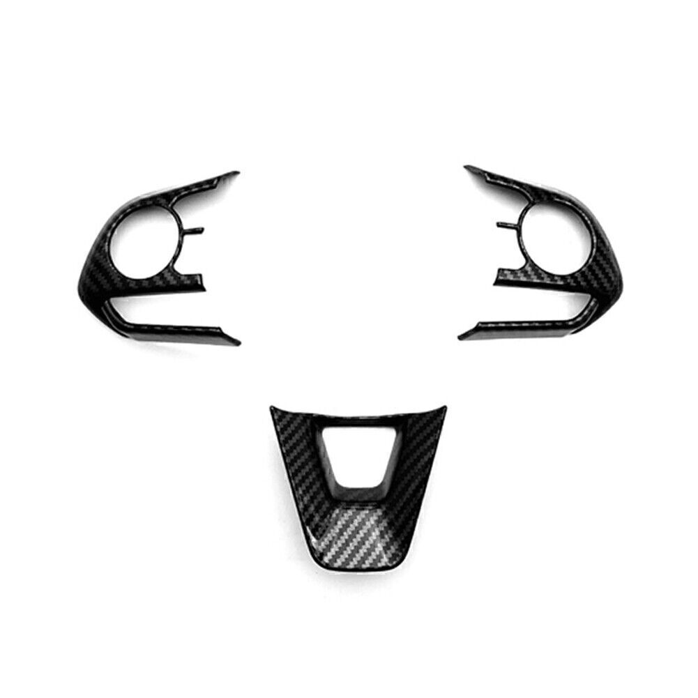 for Toyota for Corolla 2019-22 Car Steering Wheel Trim Cover Frame Carbon Fiber 3pcs