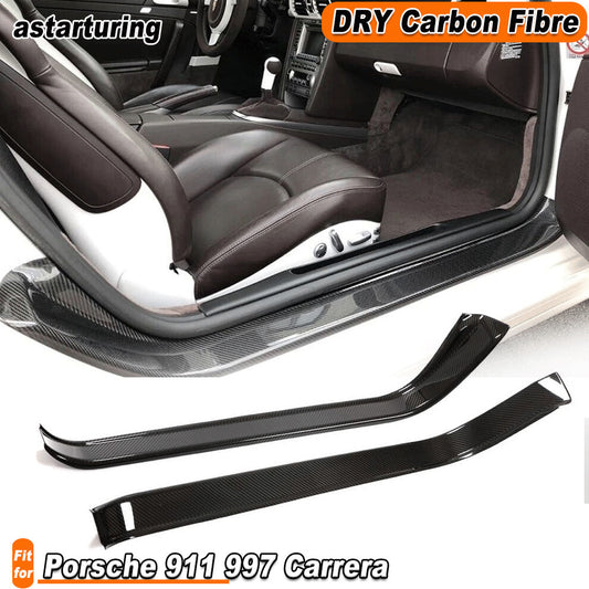 for Porsche 911 997 Carrera 2005-11 Dry Carbon Door Sills Threshold Panels Cover