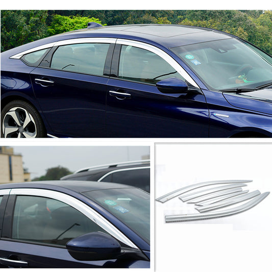 for Honda Accord 2018-2022 Chrome Car Window Visor Sun Rain Guard Weather Shield