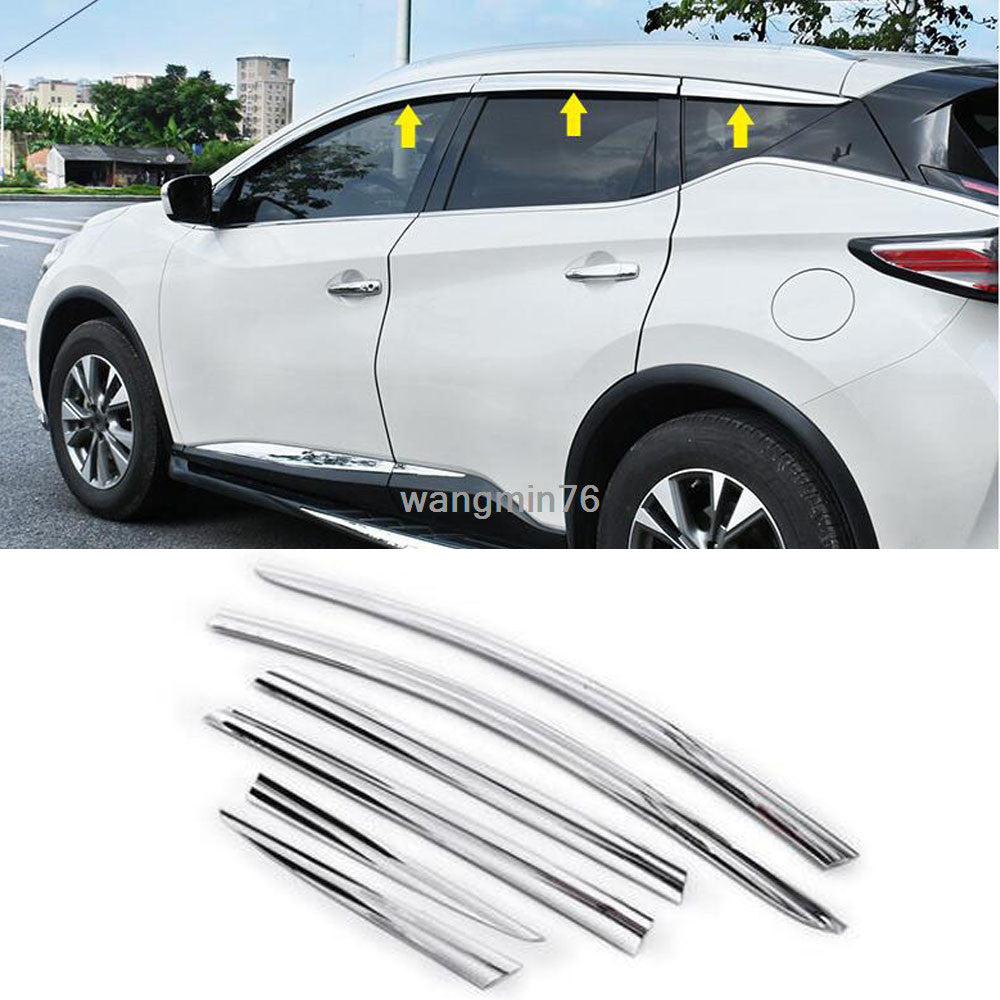 for Nissan Murano 2015-2021 Chrome Window Wind Visors Rain Guard Vent Deflectors