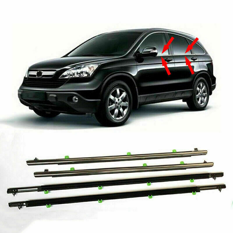 for Honda CRV CR-V 2007-11 SUV Car Quarter  Door Belt Moulding W/ Chrome Strips