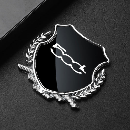 Metallic Black Side Fender and Window Badge Stickers for Fiat 500L Cars