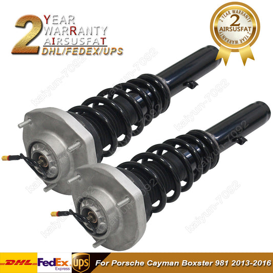 2x Front Shock Absorber Assy w/Electric for Porsche Cayman 981 2013-2016