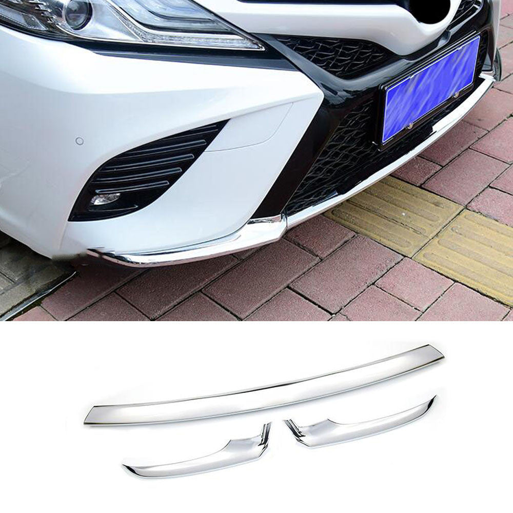 for Toyota for Camry 2018-20 SE/XSE ABS Chrome Front Bumper Protection Cover Trim 3x