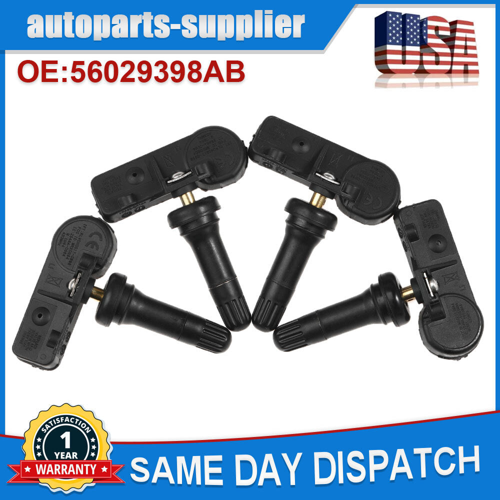 4-piece 56029398AB Tire Pressure Sensors (TPMS) for Dodge , for Jeep , for Chrysler , for RAM