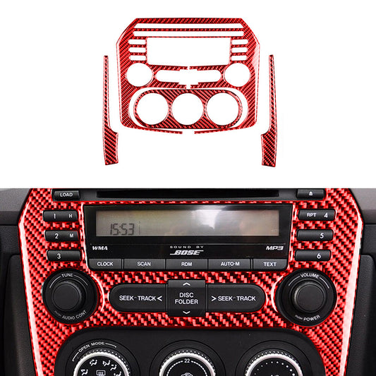 Red Carbon Fiber Central Console CD Cover Trim for Mazda MX-5 Miata 2009-2015