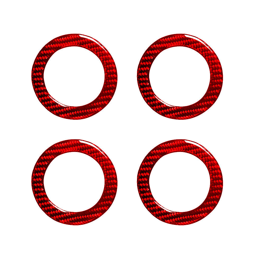 4X Red Carbon Fiber Rear Overhead Air Vent Trim For Silverado/tahoe/ for sierra 07-14
