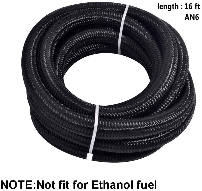 6AN AN6 33ft Steel Nylon Braided Oil and Gas Fuel Line Hose End Fitting Adapter Kit