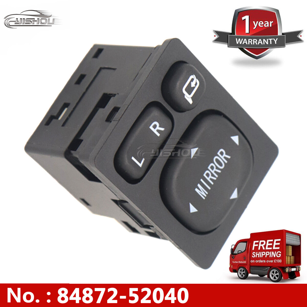 84872-52040 Exterior Rearview Mirror Power Switch Folding Applicable to for Toyota for Lexus