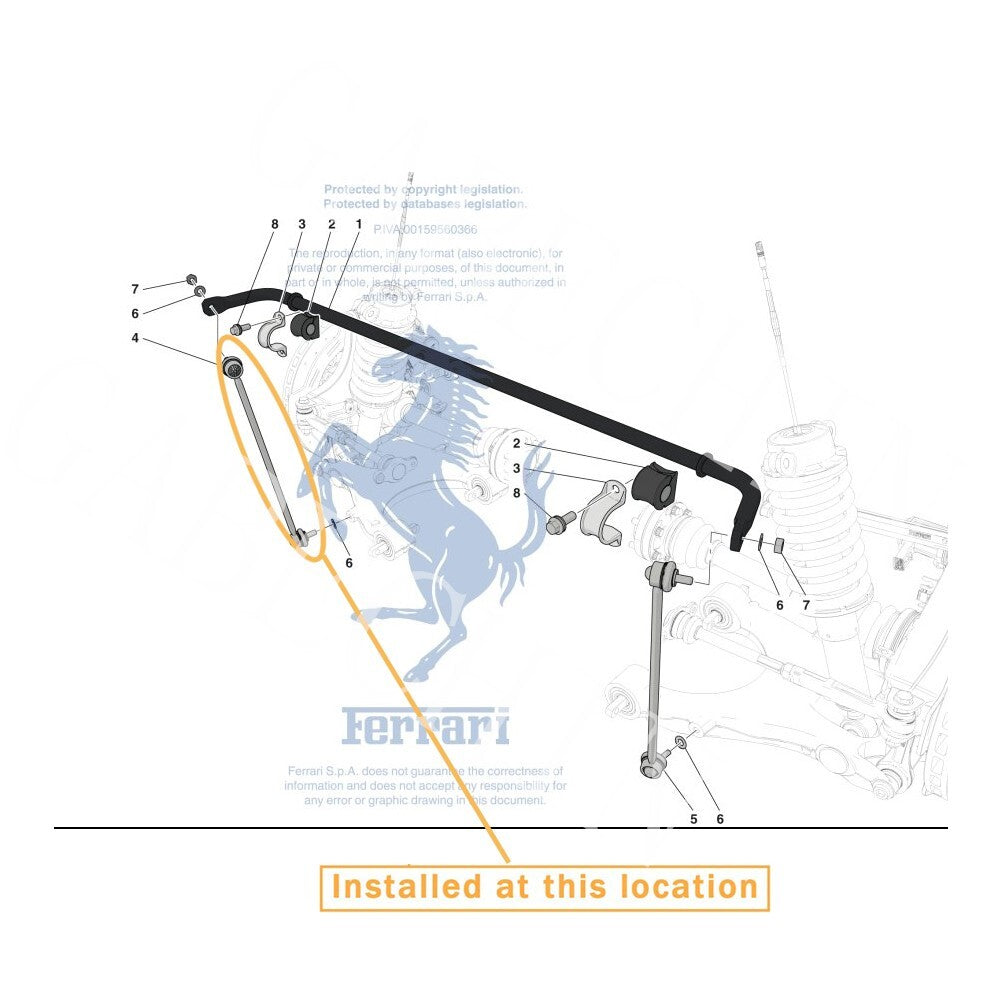 for Ferrari 458 Italia Speciale for 488 LH rear sway bar link equipment manufacturer: 250452
