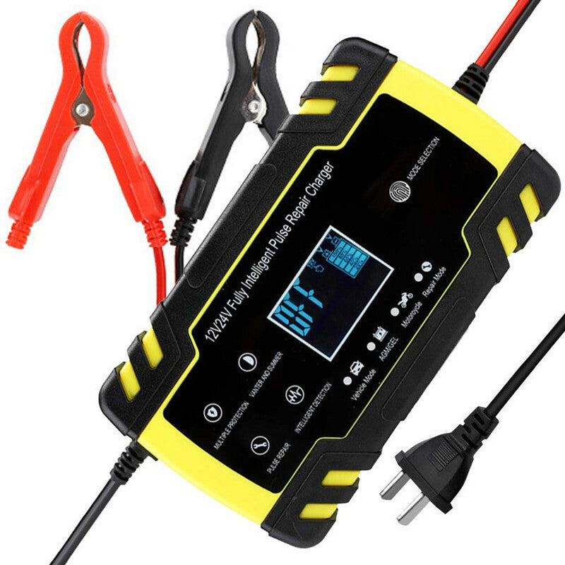 Battery Charger Intelligent Pulse Repair LCD Motocycle Battery Charging Device