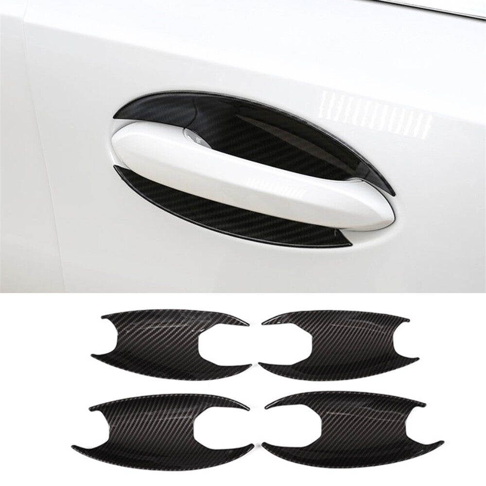 4¡ÁCarbon Fiber ABS Side Door Handle Bowl Trim for BMW 3 Series G20 G28 2020-2022