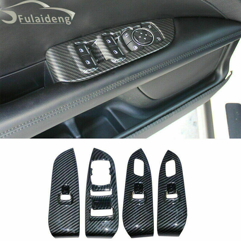 for Lincoln MKZ 2017-2020 Carbon Fiber Look Window Lift Switch Button Panel Trim