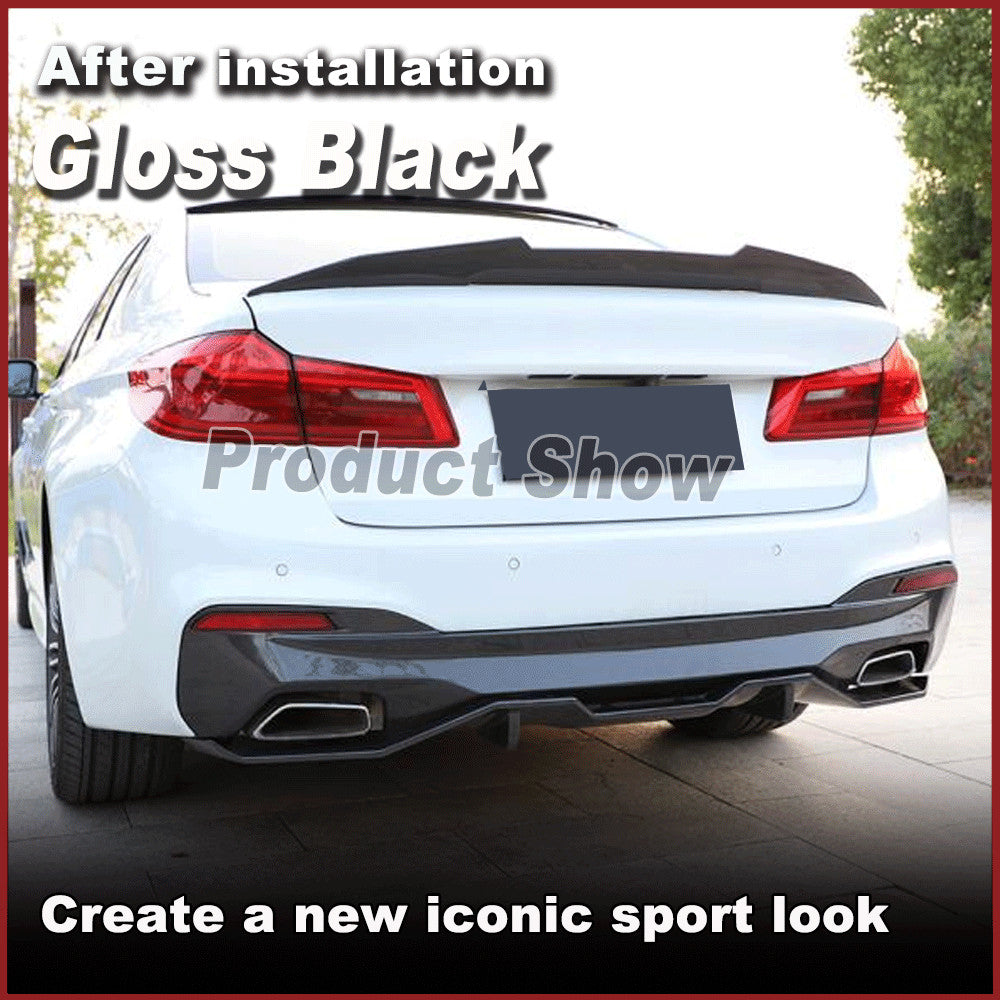 Fit for BMW 5 Series G30 540i M Sport 2017-2022 Gloss Black Rear Bumper Diffuser