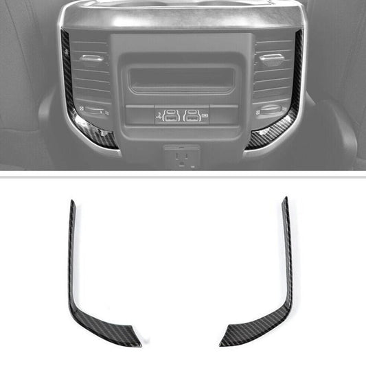ABS carbon fiber interior front and rear vent socket trim for 2019-2024 for Dodge for RAM 1500