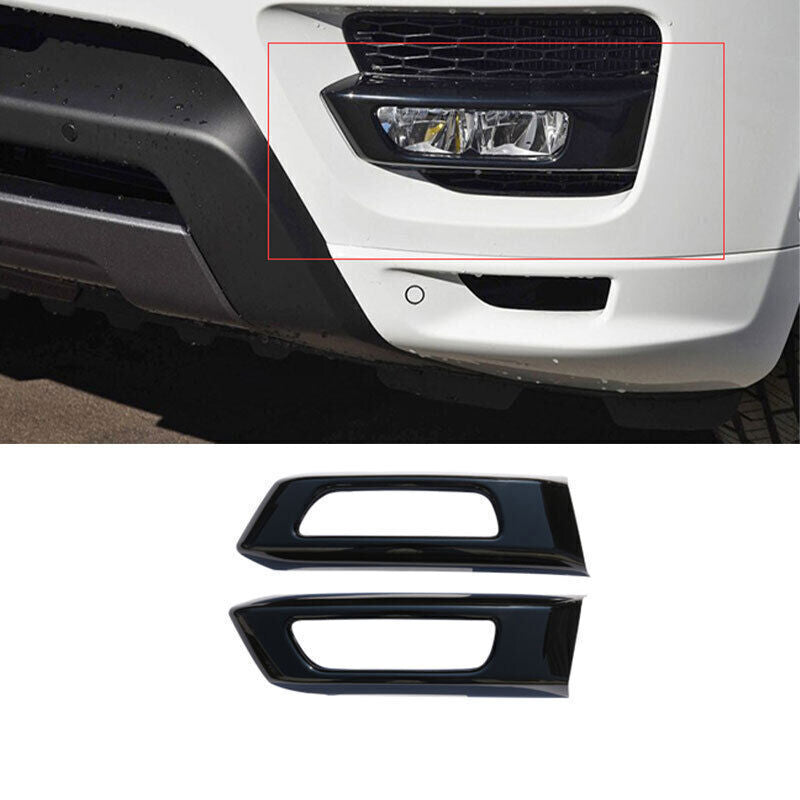 2X Gloss Black Exterior Front Fog Light Frame Trim for Range Rover Sport 2014-17