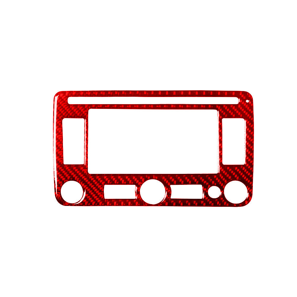 Red Carbon Fiber Radio With Navigation Trim for Volkswagen for Tiguan 2013-2017 B