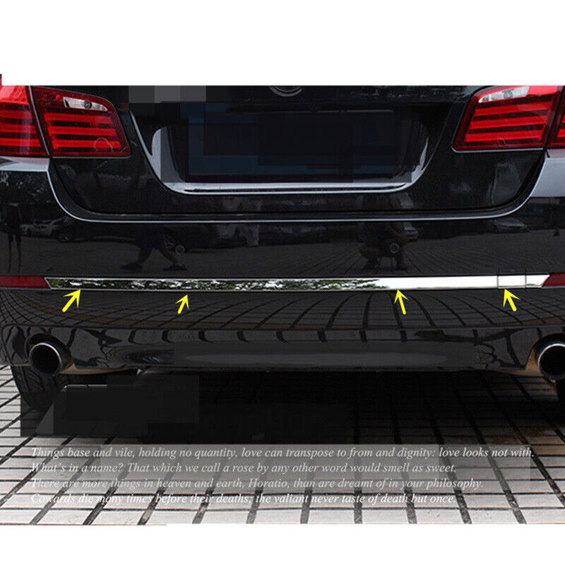 for BMW 5 Series F10 2011-13 Chrome Steel Rear Bumper Molding Strip Cover Guard