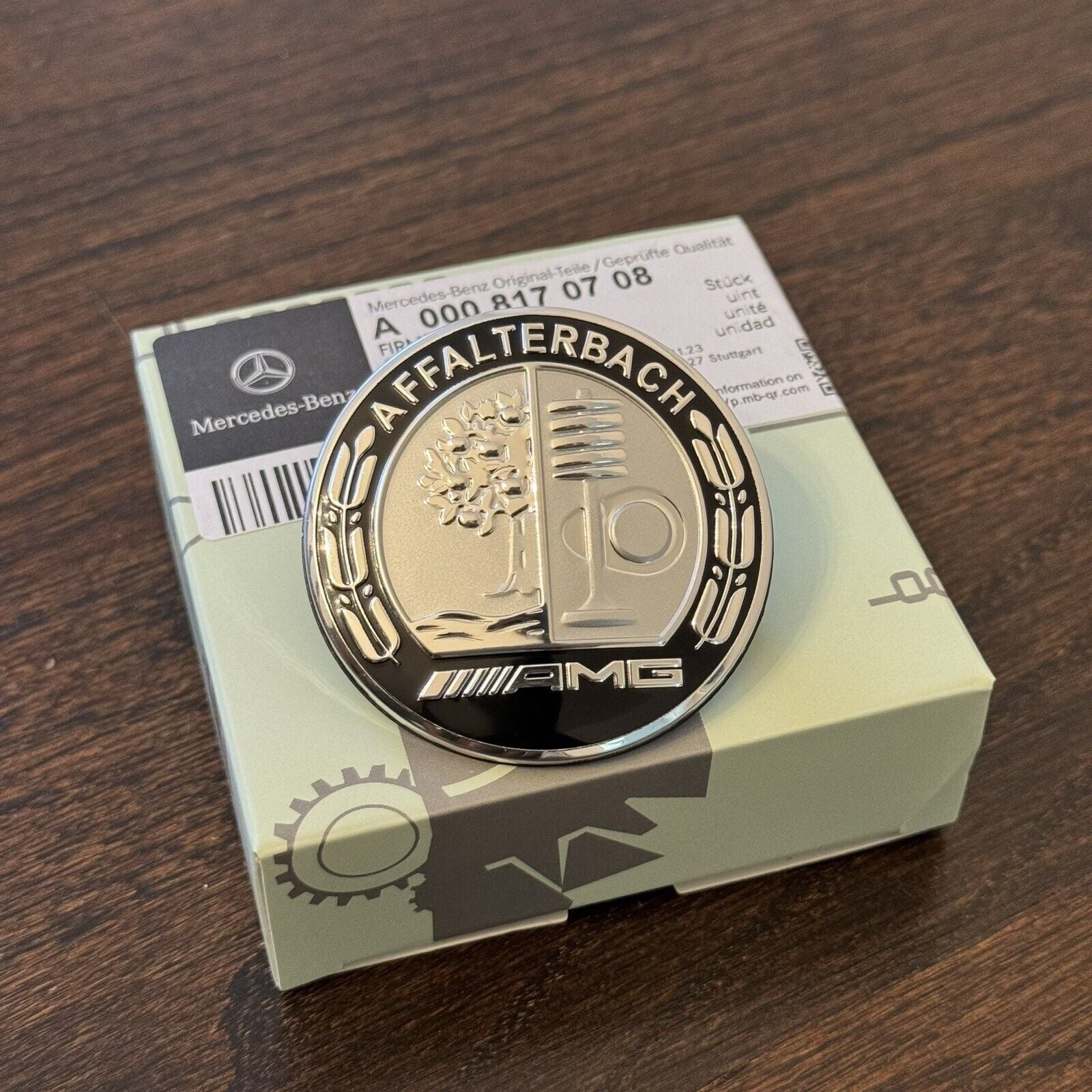 AMG front hood badge with Affalterbach logo for Mercedes C257 CLS trim level