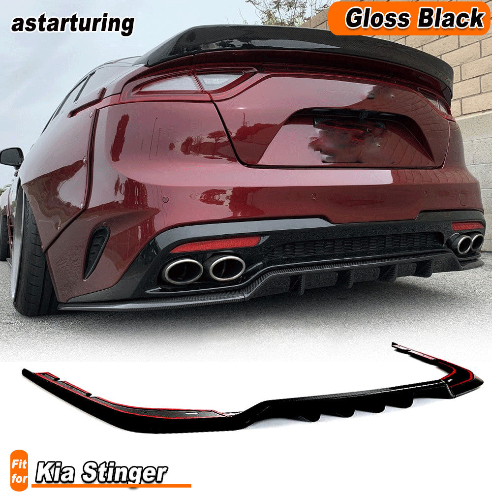 for Kia Stinger 2018-2022 Gloss Black Rear Bumper Lip Diffuser Spoiler Splitter