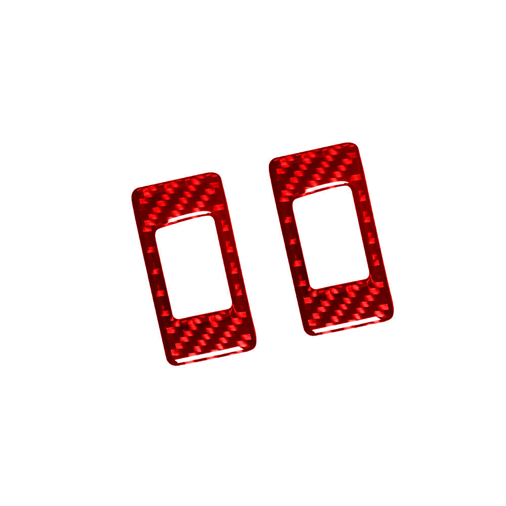 2X Red Carbon Fibre Rear Window Lifting Plate Trim For Land for Range Rover Sport