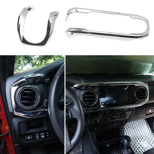 Chrome Middle Console Navigation Frame Cover Trim for Toyota Tacoma 2016-2021
