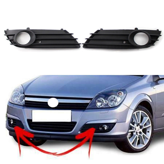 FRONT BUMPER LOWER GRILLE FOG LIGHT HOLE L+R Set for VAUXHALL ASTRA H 2004-2007