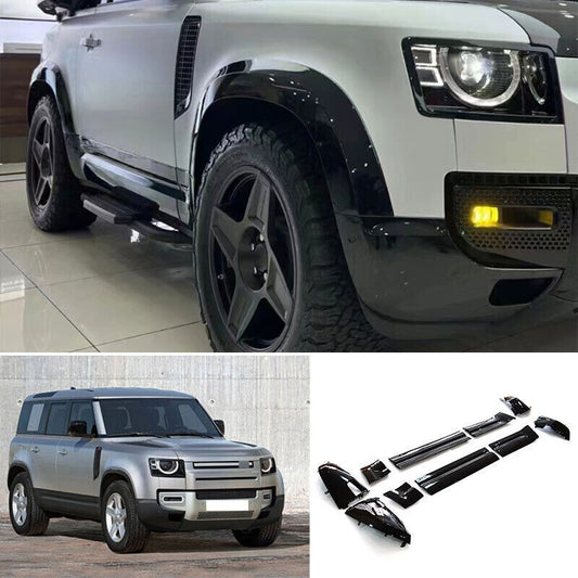 10X Side Skirts Exterior Door Panel Trim Black for Land Rover for Defender 2020-2023