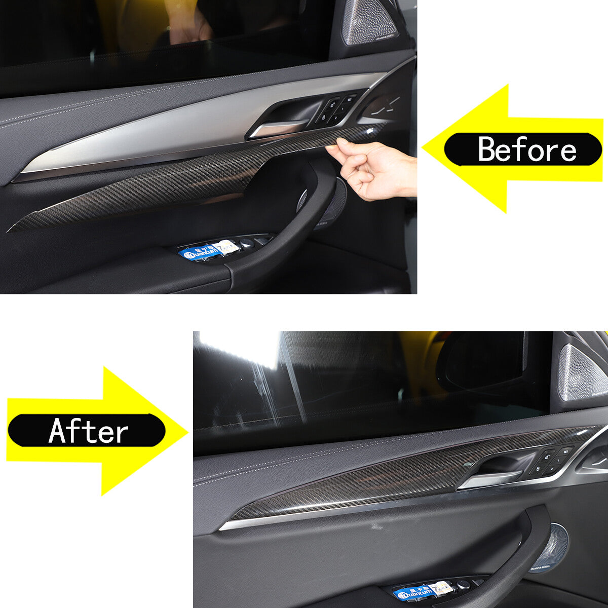 6-piece dry carbon fiber interior trim set suitable for BMW X3, X3M G01, X4, X4M G02 (2018-22)