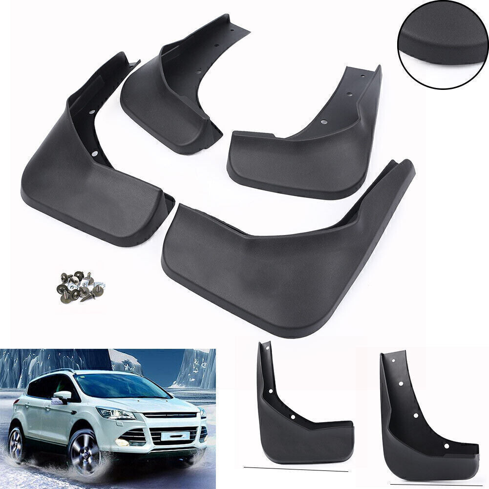 Splash Guards Mud Flaps Full Set Front Rear Fit for Ford Kuga II 2013-2019 Black