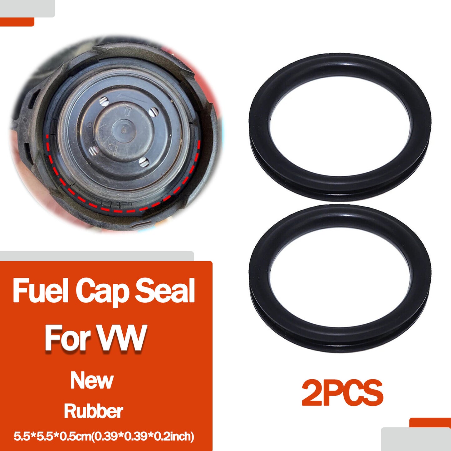 2Pcs Fuel Filler Tank Cap Rubber Seal for VW for GOLF for PASSAT POLO TRANSPORTER T5/T6
