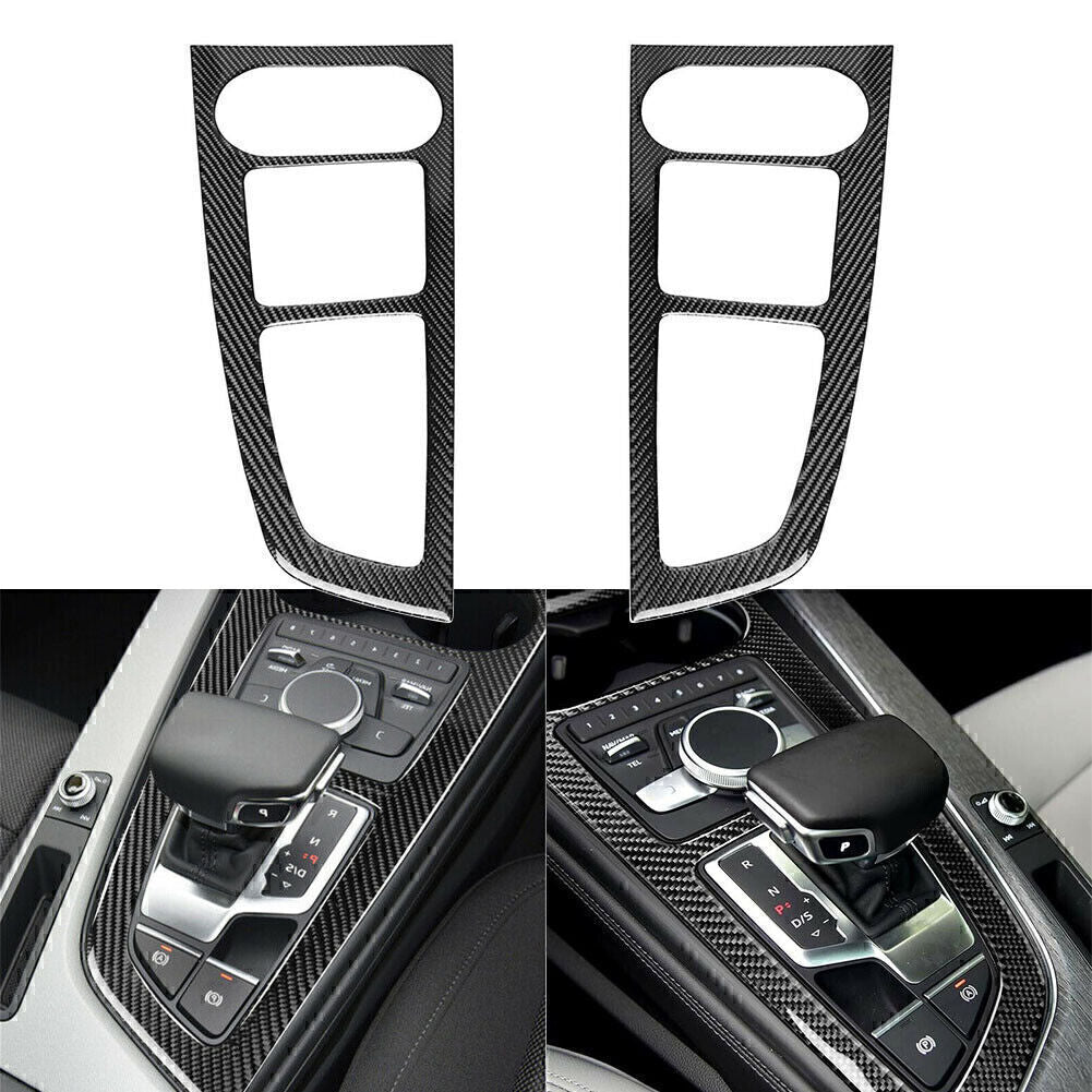 Carbon Fiber Center Console Panel Cover Trim Fit for Audi A4 B9 2017-2020 RHD
