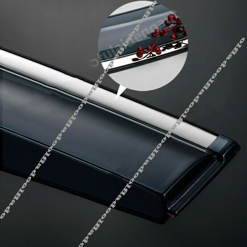 for Toyota Highlander 2020-2024 ABS Window Visors Sun Rain Guard Smokey W/Chrome